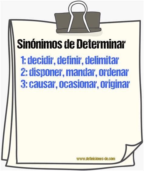 Sinonimo De Determinar
