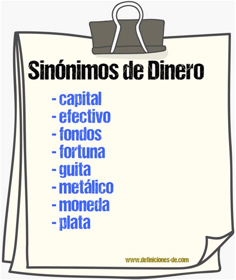 Sinonimo De Dinero