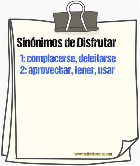 Sinonimo De Disfrutar