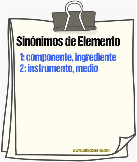 Sinonimo De Elemento
