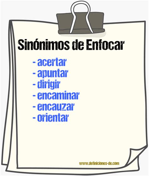 Sinonimo De Enfocar