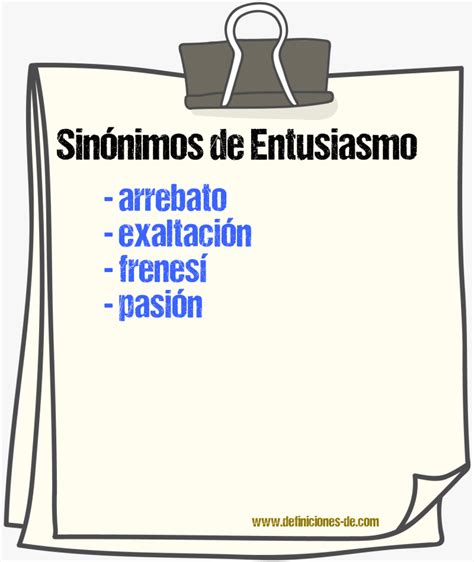 Sinonimo De Entusiasmo