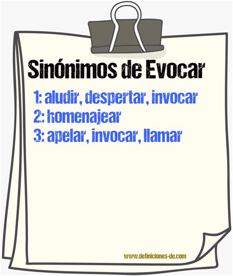 Sinonimo De Evocar