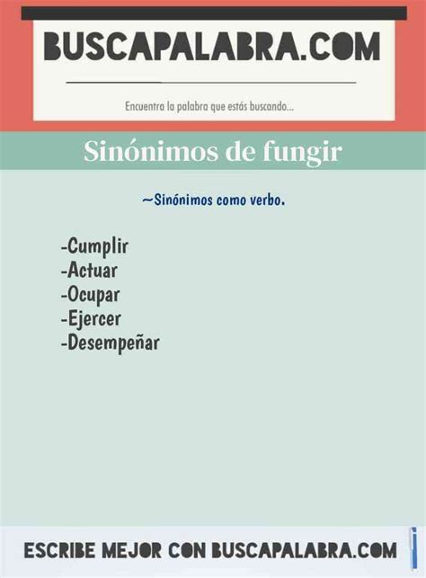 Sinonimo De Fungir