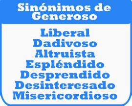 Sinonimo De Generoso