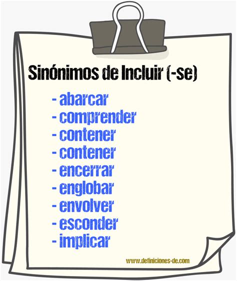 Sinonimo De Incluir