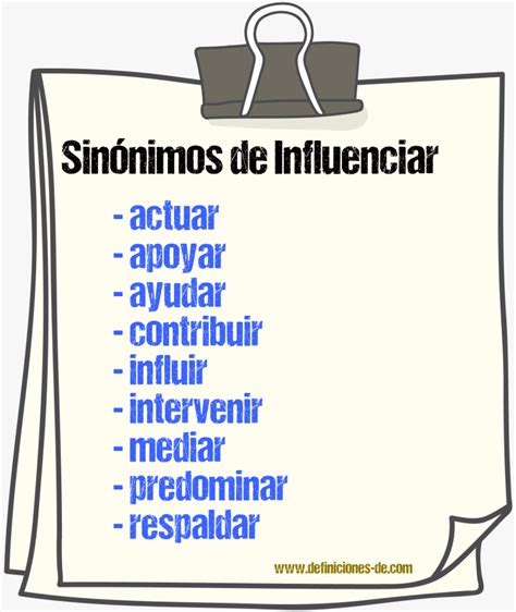 Sinonimo De Influir
