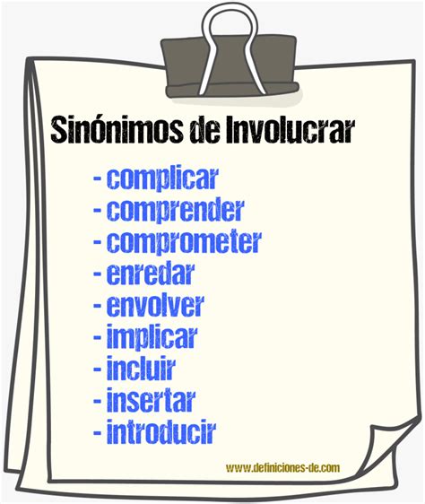 Sinonimo De Involucrar