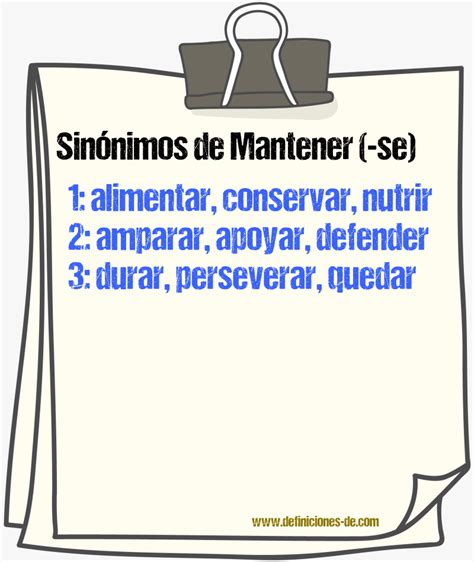 Sinonimo De Mantener