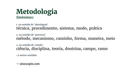 Sinonimo De Metodologia