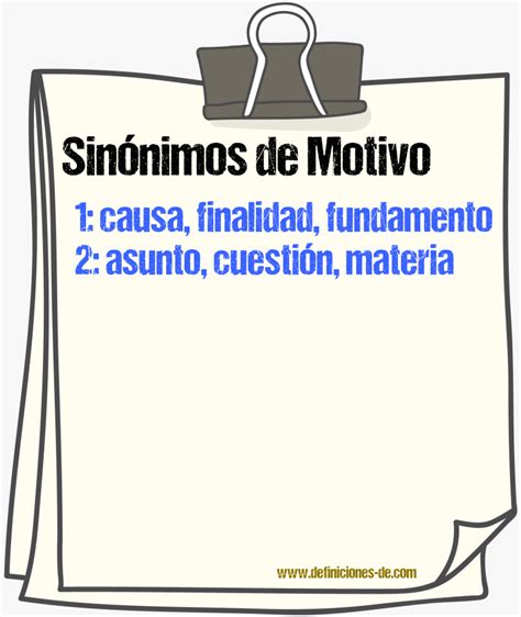 Sinonimo De Motivo