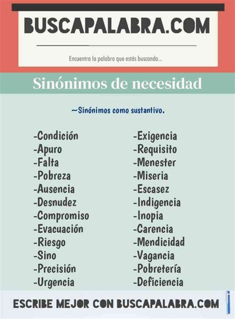 Sinonimo De Necesidad