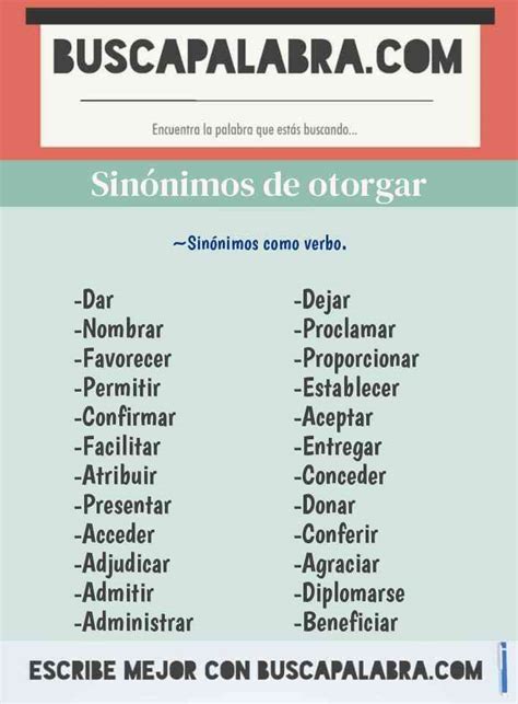 Sinonimo De Otorgar