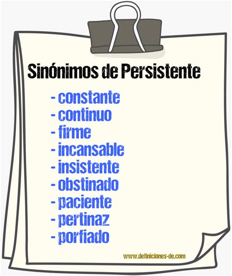 Sinonimo De Persistente