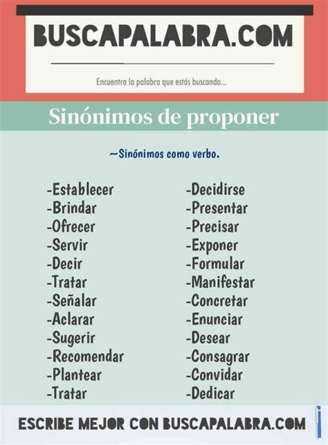 Sinonimo De Proponer