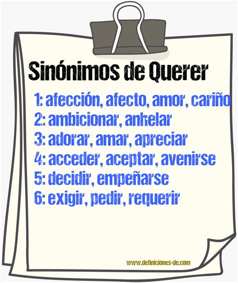 Sinonimo De Querer
