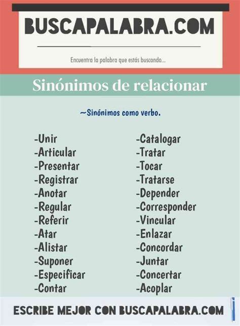 Sinonimo De Relacionar