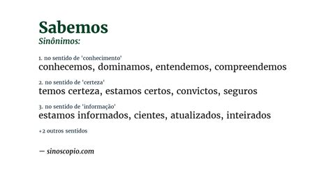 Sinonimo De Sabemos