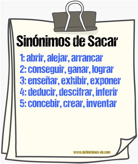 Sinonimo De Sacar