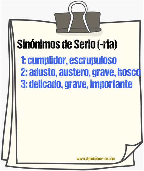 Sinonimo De Serio