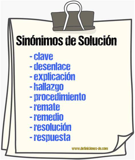 Sinonimo De Solucion