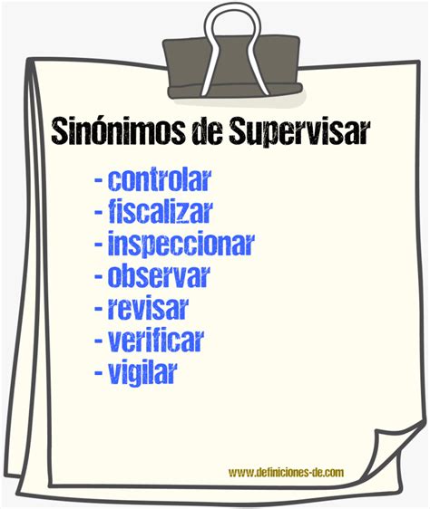 Sinonimo De Supervisar