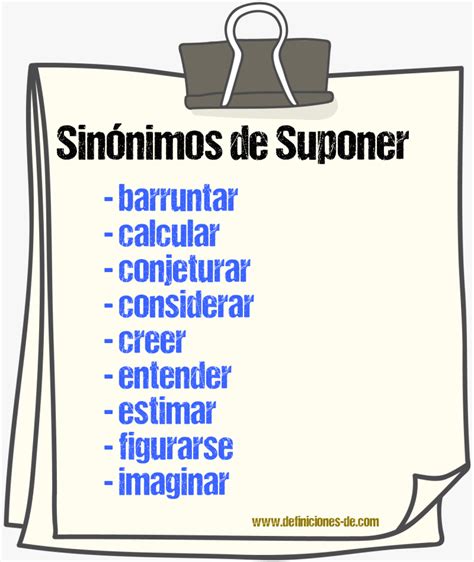 Sinonimo De Suponer