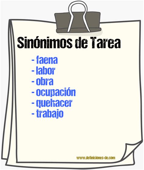 Sinonimo De Tarea