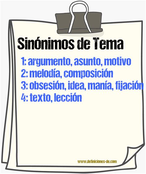 Sinonimo De Tema