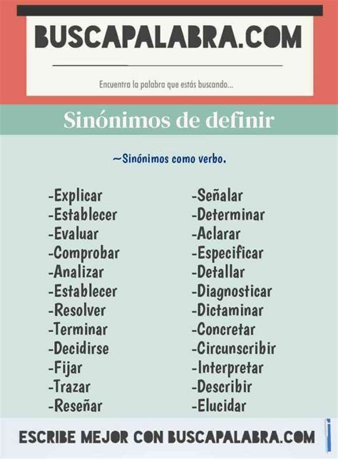 Sinonimos De Definir