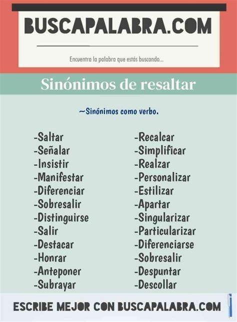 Sinonimos De Resaltar