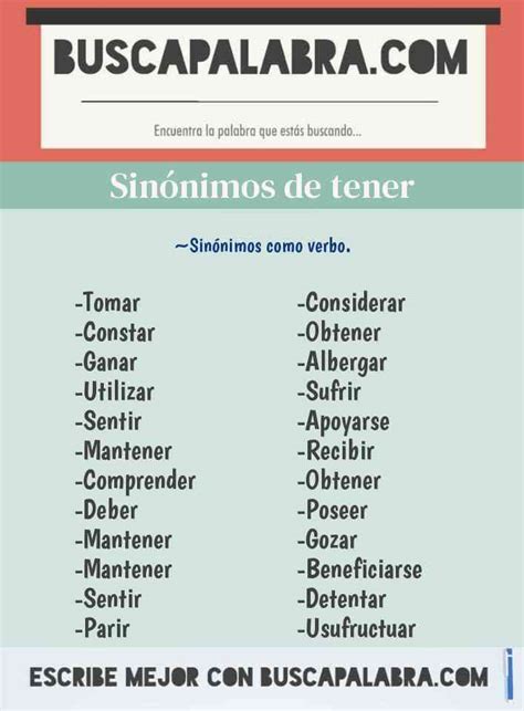 Sinonimos De Tener