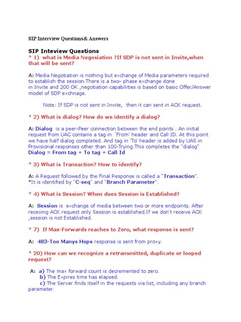 sip interview questions