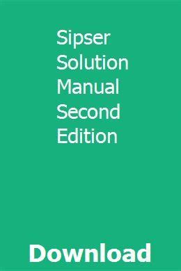 Read Sipser 2Nd Edition Solution Manual 
