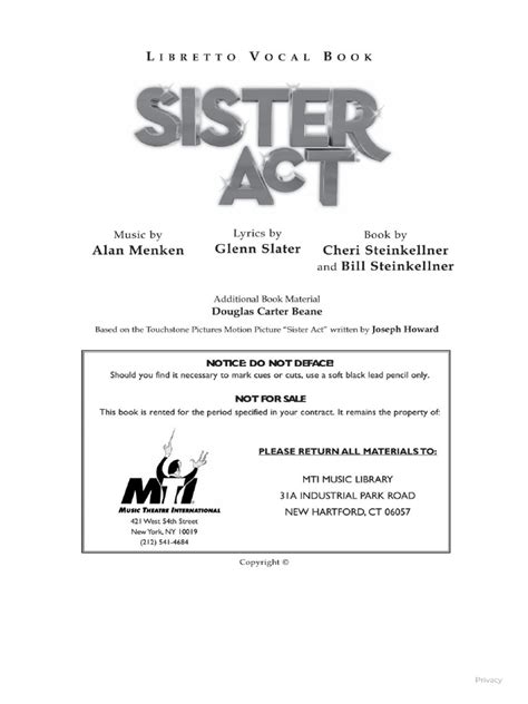 Sister Act Libretto