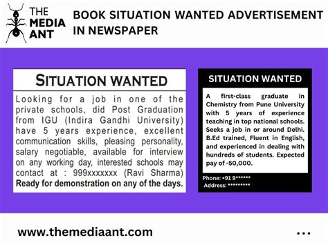 Situation Wanted Advertisement