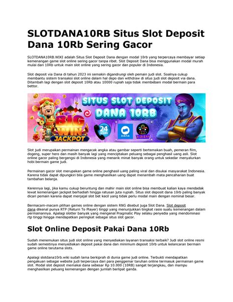 Situs Slot Deposit Dana 10rb Sering Gacor - Uang Slot