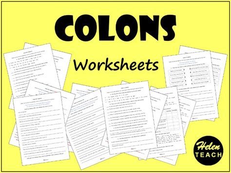 Six Colon Worksheets Differentiated Teaching Resources Colon Worksheet High School - Colon Worksheet High School