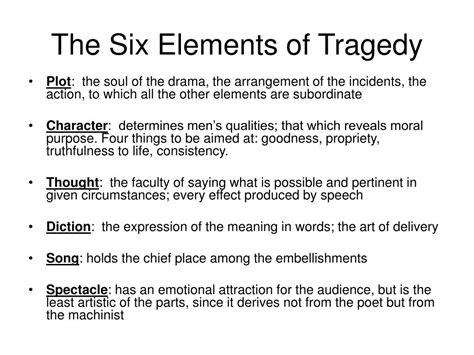 Six Elements Of Tragedy