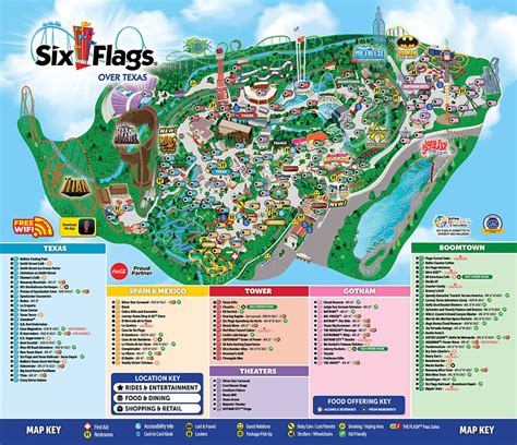 six flags over texas map