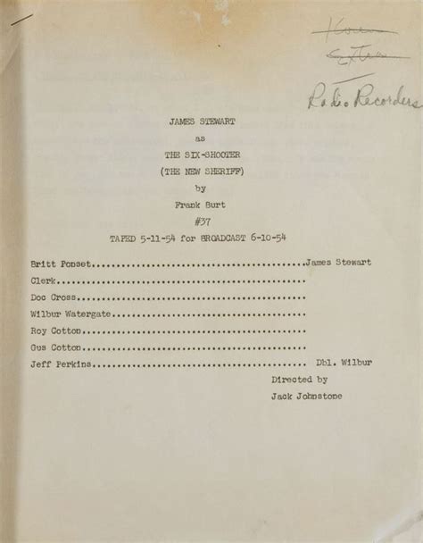 Six Shooter Script