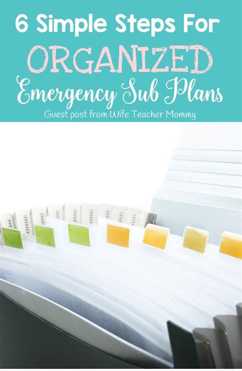 Six Simple Steps For Organized Emergency Sub Plans Emergency Sub Plans 3rd Grade - Emergency Sub Plans 3rd Grade