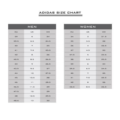 size chart adidas