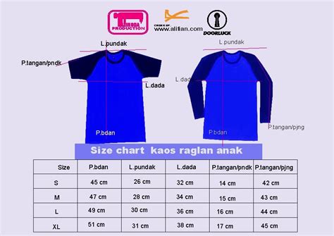 Size Chart Kaos  Konveksi Lingga Production Yk Size Chart Kaos Anak - Size Chart Kaos