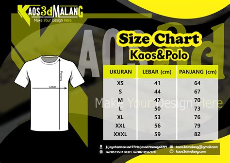 Size Chart Kaos Polos Barangnesia Com Size Chart Kaos - Size Chart Kaos