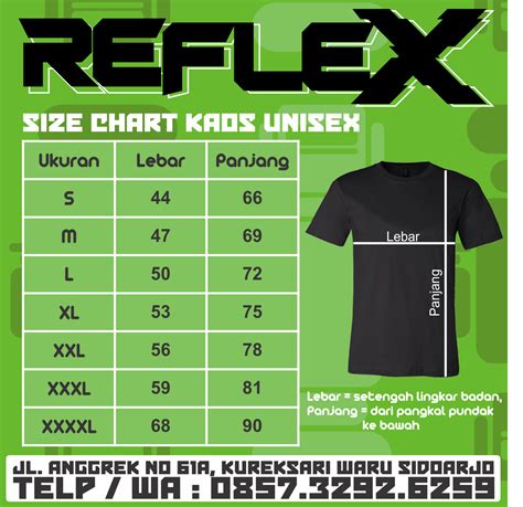 Size Chart Kaos  Size Kaos Adem Official Store - Size Chart Kaos