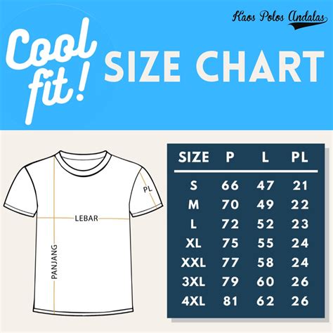 Size Chart Kaos  Ukuran Grosir Kaos Polos Paling Murah Dan Lengkap - Size Chart Kaos