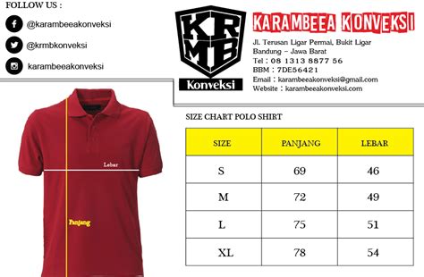Size Kaos  Katalog Kaos Polo Shirt Custom Made C59 Jakarta - Size Kaos
