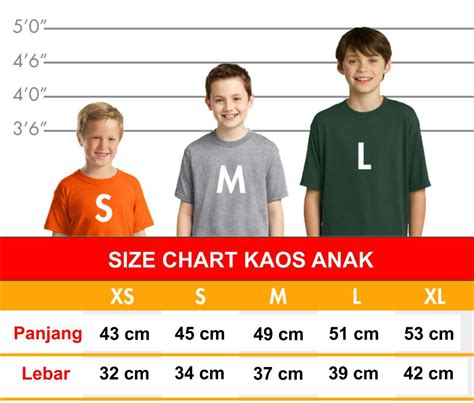 Size Kaos  Size Chart Kaos Semarang Semoc Ukuran Kaos Anak - Size Kaos