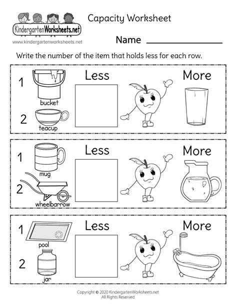 Size Weight And Capacity Preschool And Kindergarten Math Weight Worksheets For Kindergarten - Weight Worksheets For Kindergarten